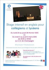 stage anglais fevrier 2015